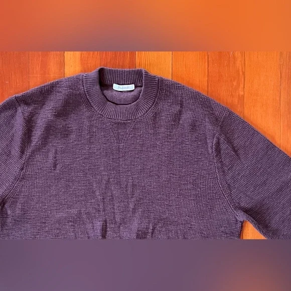 NWOT Madewell Men's Waffle-Knit Crewneck Sweater - Burgundy Brown Raisin Medium